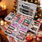 All-in-One Makeup Gift Set with Mirror, Makeup Tools, Lipstick, Eyeshadow & Blush, Portable Gift Box