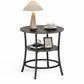 21.85" Round 2-Tier Side Table with Storage Shelf & Metal Frame for Living Room and Bedroom