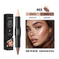 Dual-Ended Contour and Highlighter Stick, Blendable Waterproof Face Makeup for Cheek and Nose Definition