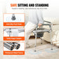 Bedside Commode Chair with Padded Seat & Arms – 7-Level Height Adjustable, 5.8L Removable Bucket, 350 lb Capacity