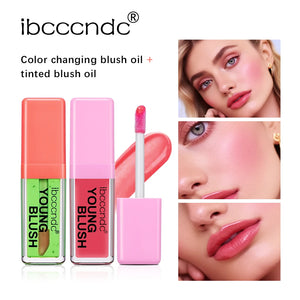 Tinted Blush Oil for Cheeks and Lips, Hydrating Lightweight Liquid Tint, Natural Dewy Finish