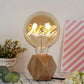 Small Wood Bedside Table Lamp with Diamond-Shaped Base, E26 Socket, 60W Max