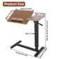 Adjustable Overbed Table with Wheels – Split Top Tilting Bedside Laptop Desk, Rolling Bed Table & Mobile Workstation