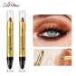 Dual-Ended Eyeshadow and Highlighter Stick, Waterproof Creamy Shimmer Eye Makeup, 6 Shades