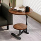 Round C-Shaped Side Table with Faux Marble Top, 2-Tier Metal Frame End Table for Living Room & Bedroom