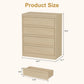 4-Drawer Wooden Nightstand with Large Storage, Modern Bedside Table & End Cabinet for Bedroom, Living Room & Entryway