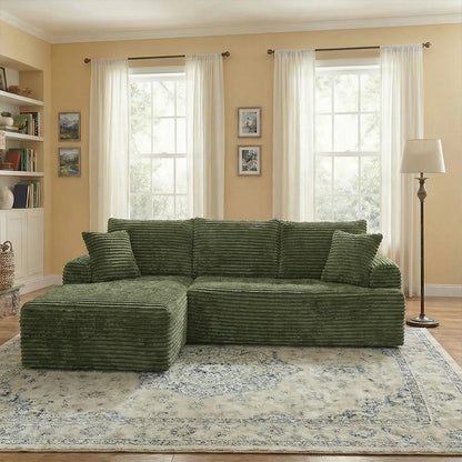 95-Inch L-Shaped Modular Sofa – Modern Boneless Sectional Couch with Comfortable Foam Seating, No Assembly Required