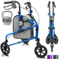 3-Wheel Foldable Rollator Walker – Lightweight Mobility Walker with Adjustable Handles & Removable Storage Bag