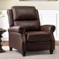 Faux Leather Pushback Recliner Chair – Upholstered Accent Armchair with Nailhead Trim for Living Room