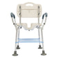 Height Adjustable Shower Chair with Backrest & Armrests – Cutout Bath Seat, Storage Rack, Shower Head Holder & Non-Slip Feet