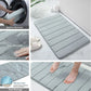 Black Memory Foam Bathroom Mat, Soft Thick Absorbent Bath Rug with Non-Slip Backing, Quick Dry Machine Washable