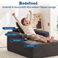 45-Inch Corduroy Cloud Chaise Lounge Sofa – Oversized Deep Seat Reading Chair with Wide Armrests & Back Pillow, No Assembly Required