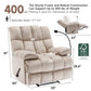 Oversized Extra-Wide Recliner Chair – Heavy-Duty 400 lb Velvet Single Sofa Lounge Chair for Living Room