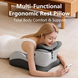 Multifunctional Memory Foam Prone Reading Pillow with Removable Headrest, Arm & Upper Body Support, Anti-Slip Bed Pillow