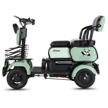 800W Foldable 3-Seater Electric Mobility Scooter with Child Seat