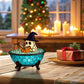 Halloween Ghost Reading in Bathtub Table Lamp, Stained Glass Night Light for Bedroom and Living Room Decor