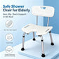 Adjustable Aluminum Shower Chair with Backrest & Armrests – 330 lb Capacity