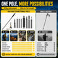 Adjustable Aluminum Alloy Trekking Pole – Multifunctional Hiking Walking Stick with EVA Grip & Interchangeable Tips
