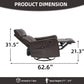 Manual Rocker Swivel Recliner Chair with Massage & Heat, Brown Faux Leather Upholstered Reclining Chair