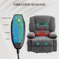 Power Lift Recliner Chair with Vibration Massage & Heat, Fabric Stand Assist Recliner with Remote Control & Side Pockets – Charcoal Gray