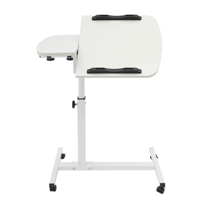 Adjustable Mobile Rolling Laptop Desk – Height Adjustable Computer Workstation, Bedside Table with Lockable Casters