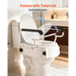 Raised Toilet Seat with Arms – 3-Level Height Adjustable Toilet Riser with Padded Handles, 300 lb Capacity