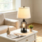 Modern Table Lamp with Double-Layer Fabric Shade, Bedside Lighting for Bedroom and Living Room, Ships from USA