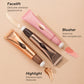 3-Piece Liquid Contour, Blush and Highlighter Set, Soft Matte and Dewy Finish Face Makeup