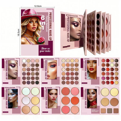 Book-Style Eyeshadow Palette, 76/91/117 Colors, Matte, Shimmer and Glitter Finishes