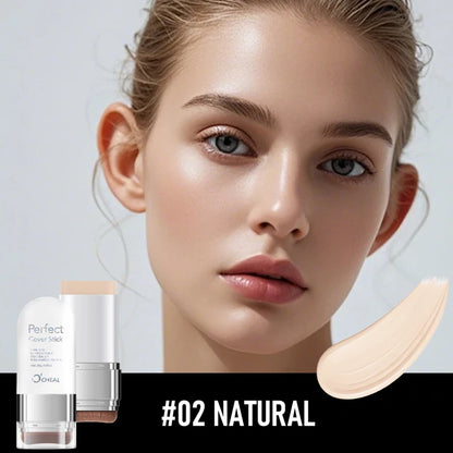 Foundation & Concealer Cream Stick, Lightweight Natural Coverage, Waterproof & Long-Lasting Finish
