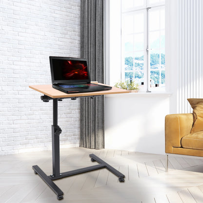 Mobile Overbed Table with Wheels, Rolling Laptop Computer Standing Desk & Bedside Cart for Hospital and Home Use