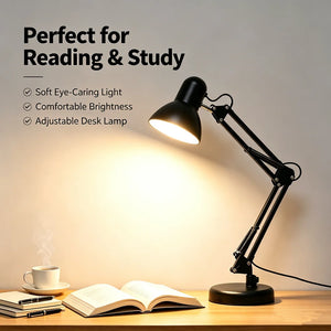 Adjustable LED Architect Desk Lamp with Flexible Folding Metal Arm for Reading and Home Office