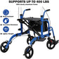 All-Terrain Rollator Walker with Seat – Foldable Aluminum Walker with Backrest & Adjustable Height