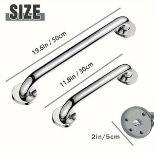 Stainless Steel Bathroom Grab Bar – Slip-Resistant Safety Handrail for Shower, Bathtub & Toilet Support