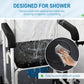 4-in-1 Rolling Shower Commode Chair with Wheels – Portable Bath & Toilet Chair for Seniors and Adults, Black