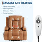Heavy-Duty Electric Power Lift Recliner Chair with Heat & Massage, PU Leather Stand Assist Chair with Adjustable Backrest & Footrest