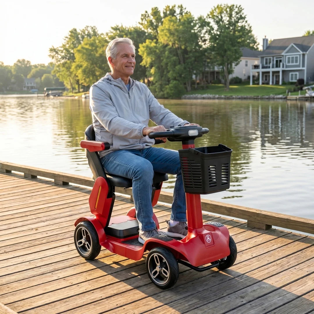 Foldable 4-Wheel Mobility Scooter for Seniors – 500W Motor, 36V 21Ah Battery, 35-Mile Range, Smart Safety System