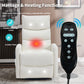 Red Fabric Manual Recliner Chair with Heat & Massage, 360° Swivel Rocking Lounge Chair for Living Room