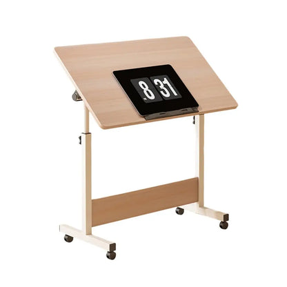 31.5-Inch Height Adjustable Overbed Table with Wheels, Mobile Rolling Laptop Desk for Home Office & Hospital, Black
