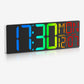 18-Inch RGB LED Digital Wall Clock with Remote Control, Temperature & Date Display, Timer, Auto DST, Dimmable Brightness