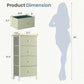 4-Drawer Fabric Nightstand with Removable Storage Bins, Steel Frame & Wood Top, Bedside Organizer for Bedroom & Living Room