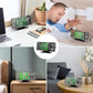 Digital Projection Alarm Clock with 180° Projector, Mirror LED Display, 4-Level Brightness & USB Charging Port