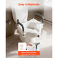 5" Raised Toilet Seat with Arms – Widened Toilet Riser with Padded Handles, 300 lb Capacity