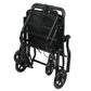 17.7 Inch Narrow Foldable Transport Wheelchair with Pull Bar