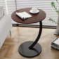 Solid Wood Round Coffee Table with Double-Layer Storage, Modern Living Room Side Table