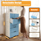 6-Drawer 5-Tier Rolling Storage Cart with Lock & Wheels, 55 lb Capacity PP Mobile Organizer Cabinet for Bedroom & Study