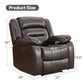 Oversized Faux Leather Power Recliner Chair, Electric Reclining Chair with Thick Cushion & Padded Backrest
