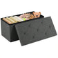Foldable Storage Ottoman Bench with Padded Seat, 660 lb Capacity End-of-Bed Storage Chest & Footrest for Bedroom, Grey