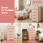 6-Drawer 5-Tier Rolling Storage Cart with Lock & Wheels, 55 lb Capacity PP Mobile Organizer Cabinet for Bedroom & Study