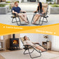 Set of 2 Zero Gravity Reclining Lounge Chairs – Portable Folding Outdoor Chairs with Cup Holder Trays & Adjustable Pillows